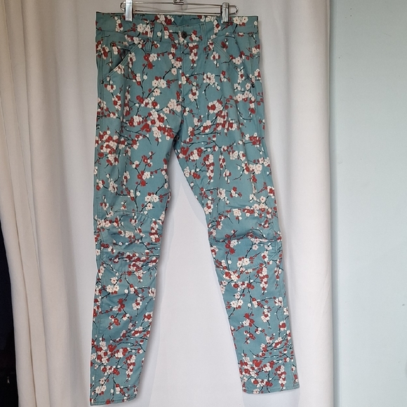 G-Star Raw Elwood Blue Floral Patterned Fabric Skateboarding Pants